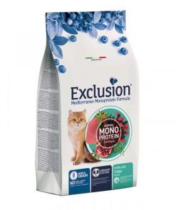 Exclusion Monoprotein Ton Balıklı ve Narlı Düşük Tahıllı Kısırlaştırılmış Kedi Maması 1,5kg