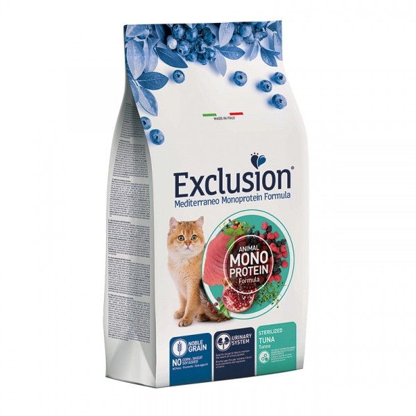 Exclusion Monoprotein Ton Balıklı ve Narlı Düşük Tahıllı Kısırlaştırılmış Kedi Maması 1,5kg